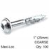 KREG Zinc Pocket Hole Screws 25mm 1.00' #8 Coarse Thread Mx Loc 100ct